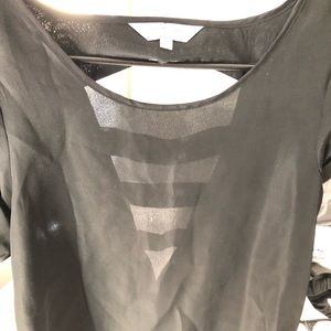 Women’s black short sleeve chiffon shirt